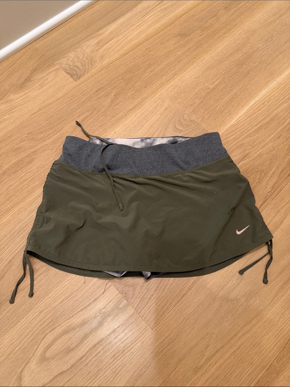 Nike Olive Green Athletic Skort with Charcoal Waistband